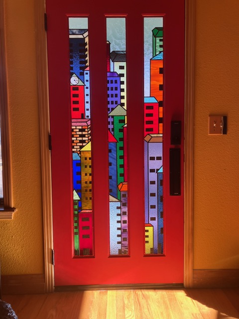 cityscape stained glass