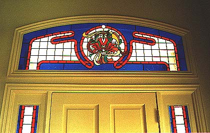 colorful foyer stained glass