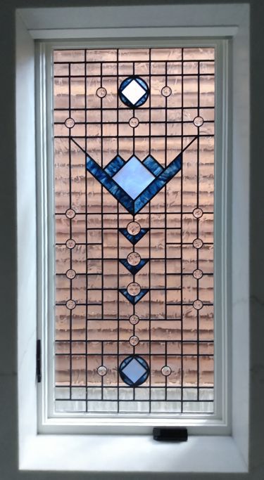 master bathroom stained glass in telluride colorado